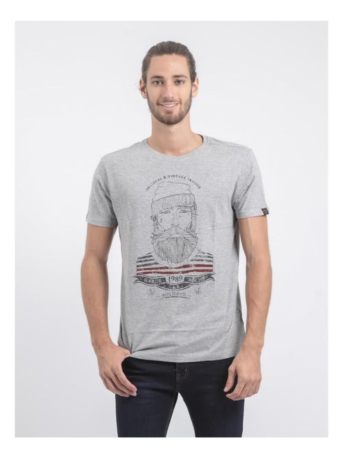 T-shirt manches courtes col rond pur coton JABRUN - Kiabi