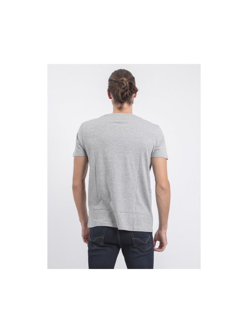 T-shirt manches courtes col rond pur coton JABRUN Gris - Kiabi