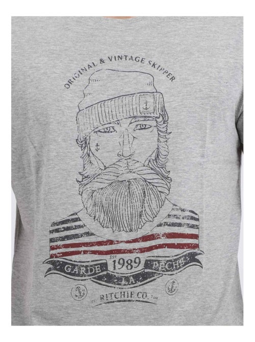 T-shirt manches courtes col rond pur coton JABRUN - Kiabi