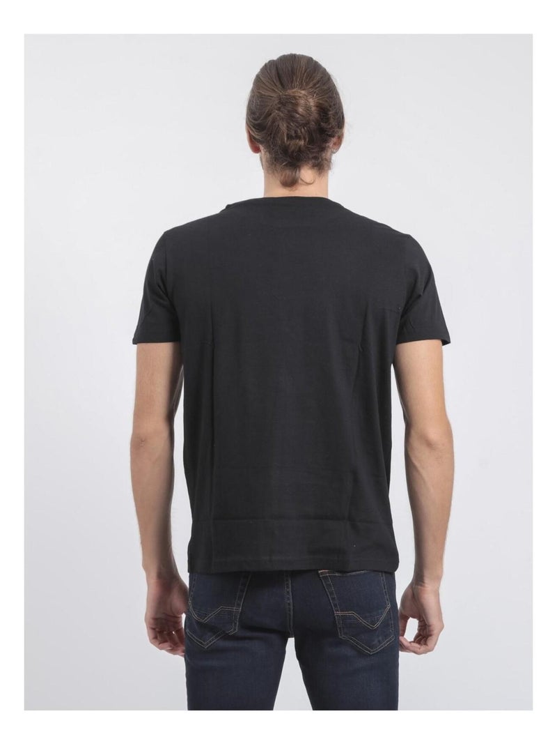 T-shirt manches courtes col rond pur coton JABRUN Noir - Kiabi