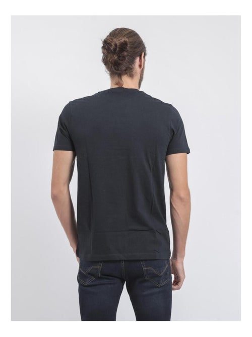 T-shirt manches courtes col rond pur coton JANVILLE - Kiabi