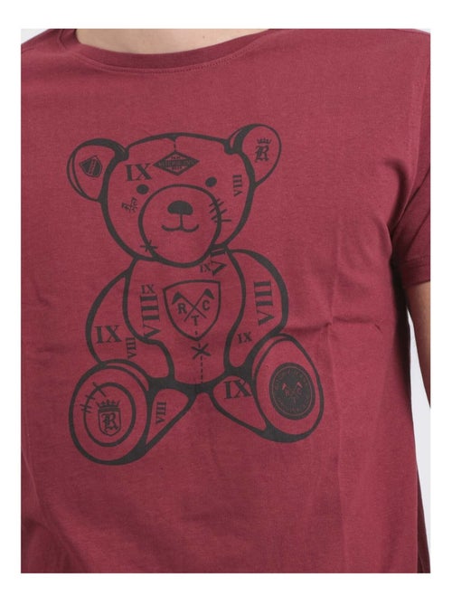 T-shirt manches courtes col rond pur coton JIBIDEL - Kiabi