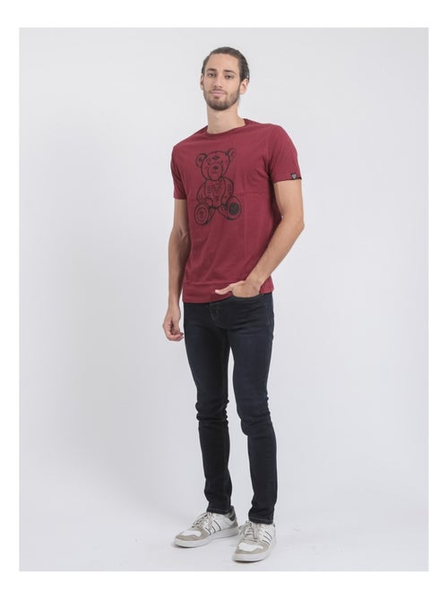 T-shirt manches courtes col rond pur coton JIBIDEL - Kiabi