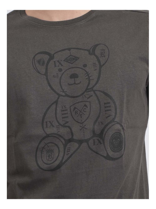 T-shirt manches courtes col rond pur coton JIBIDEL - Kiabi