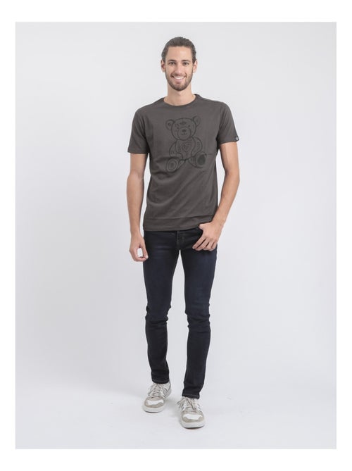T-shirt manches courtes col rond pur coton JIBIDEL - Kiabi