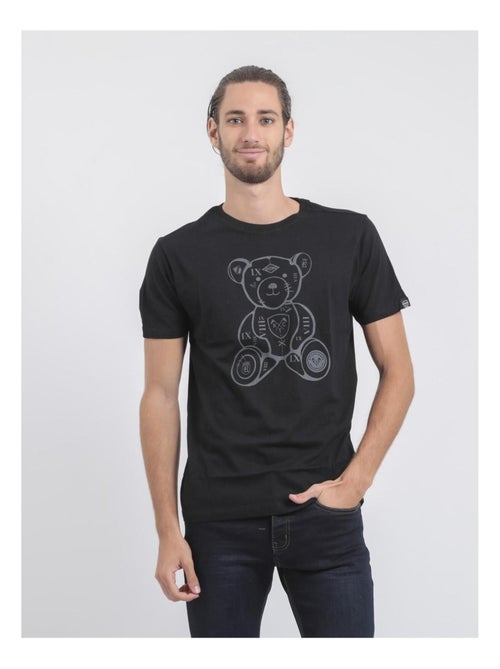 T-shirt manches courtes col rond pur coton JIBIDEL - Kiabi