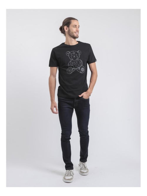 T-shirt manches courtes col rond pur coton JIBIDEL - Kiabi