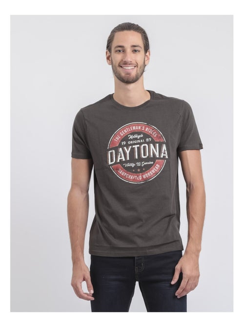 T-shirt manches courtes col rond pur coton JOCOBY - Kiabi