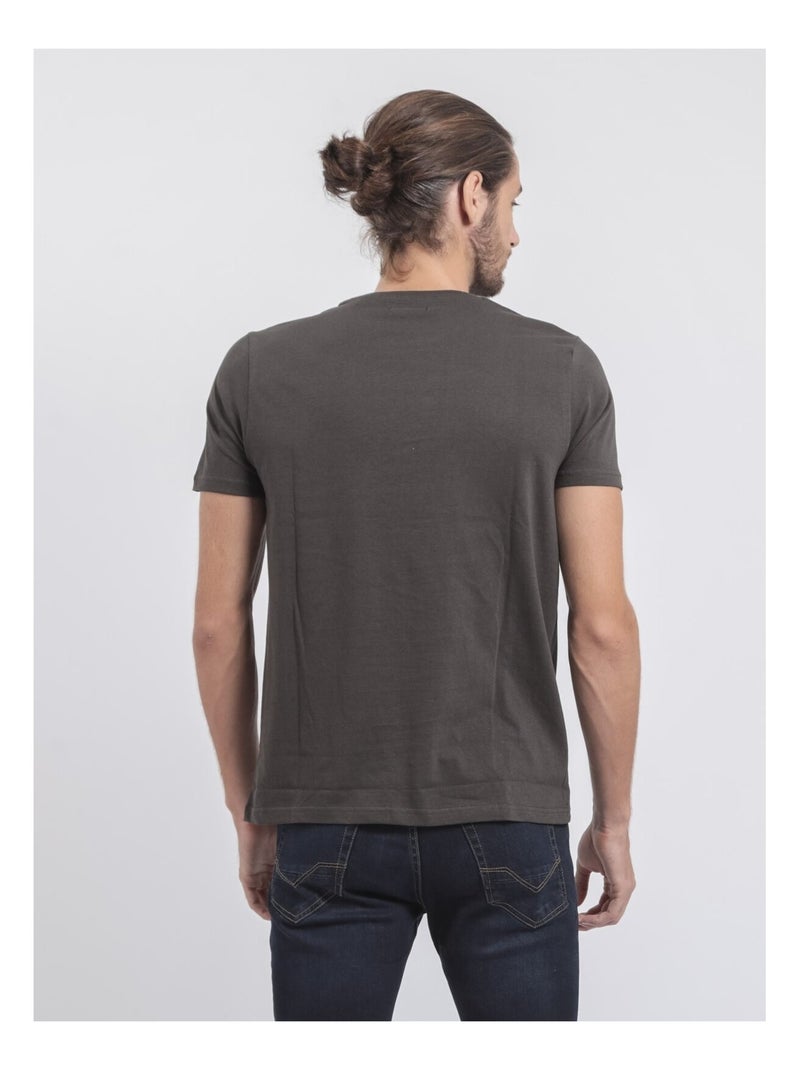 T-shirt manches courtes col rond pur coton JOCOBY Gris - Kiabi