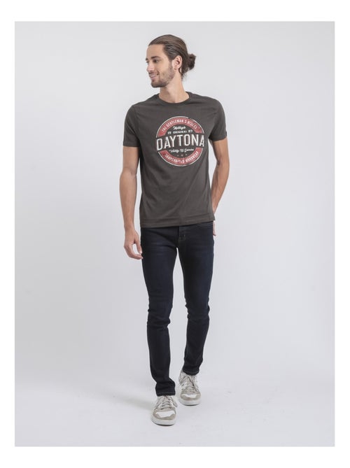 T-shirt manches courtes col rond pur coton JOCOBY - Kiabi