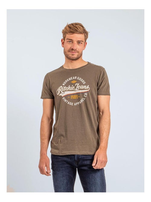 T-shirt manches courtes col rond pur coton JONAK - Kiabi