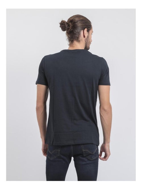 T-shirt manches courtes col rond pur coton JOUANCY - Kiabi