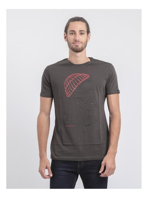 T-shirt manches courtes col rond pur coton JOUANCY - Kiabi