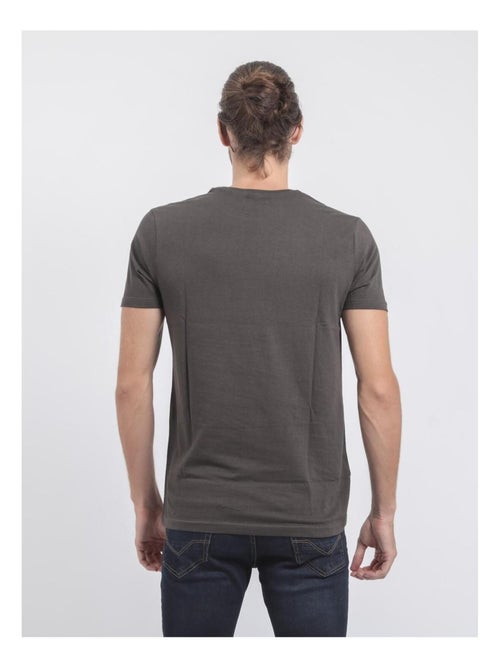 T-shirt manches courtes col rond pur coton JOUANCY - Kiabi