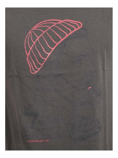 T-shirt manches courtes col rond pur coton JOUANCY - Kiabi