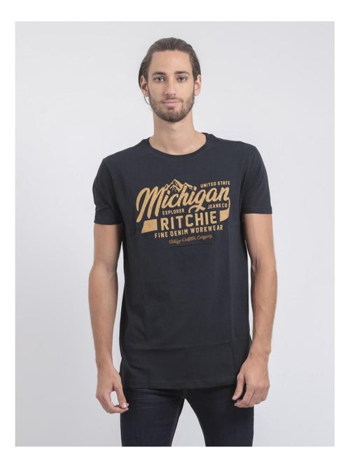 T-shirt manches courtes col rond pur coton JOULTIX - Kiabi