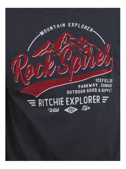 T-shirt manches courtes col rond pur coton JUPITOLI - Kiabi