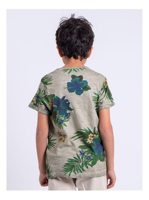 T-shirt manches courtes col rond pur coton NABANE garçon - Kiabi