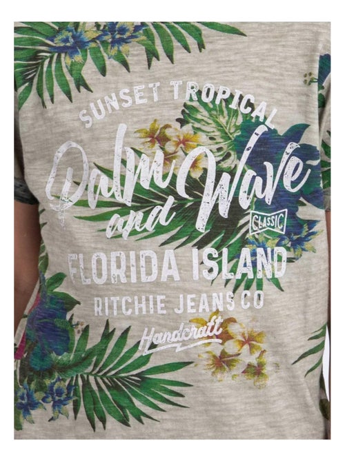 T-shirt manches courtes col rond pur coton NABANE garçon - Kiabi