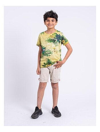 T-shirt manches courtes col rond pur coton NABANE garçon