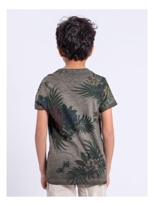T-shirt manches courtes col rond pur coton NABANE garçon - Kiabi