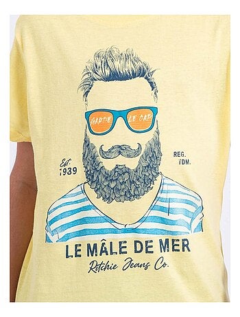 T-shirt manches courtes col rond pur coton NABARZU garçon