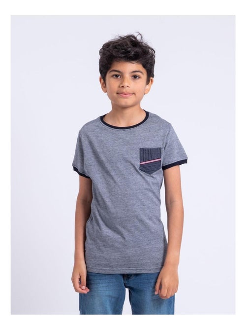 T-shirt manches courtes col rond pur coton NABASTIL garçon - Kiabi