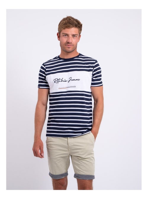 T-shirt manches courtes col rond pur coton NABAUMIX - Kiabi