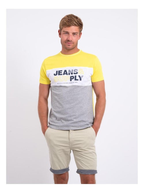 T-shirt manches courtes col rond pur coton NABELO - Kiabi