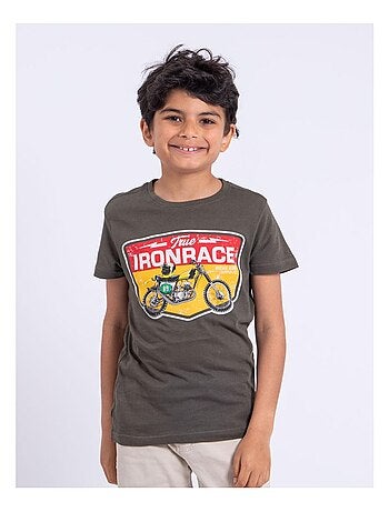 T-shirt manches courtes col rond pur coton NABOJAN garçon
