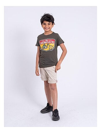 T-shirt manches courtes col rond pur coton NABOJAN garçon