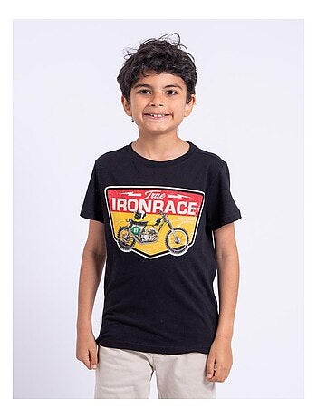 T-shirt manches courtes col rond pur coton NABOJAN garçon
