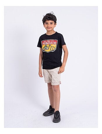 T-shirt manches courtes col rond pur coton NABOJAN garçon