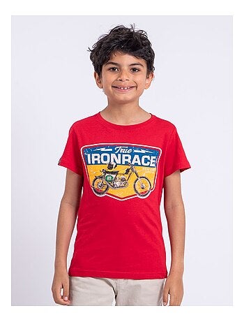 T-shirt manches courtes col rond pur coton NABOJAN garçon