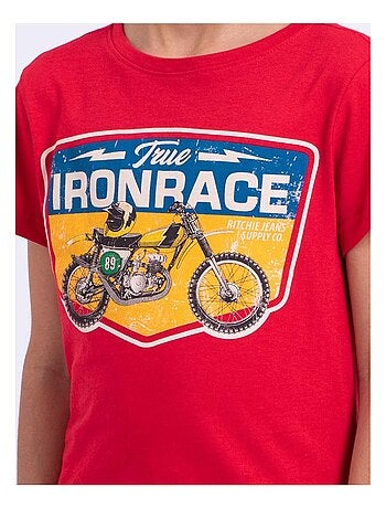 T-shirt manches courtes col rond pur coton NABOJAN garçon