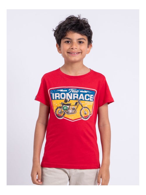 T-shirt manches courtes col rond pur coton NABOJAN garçon - Kiabi