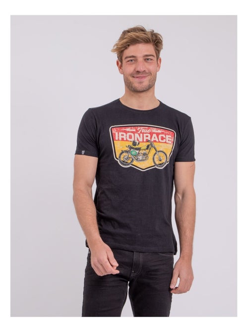 T-shirt manches courtes col rond pur coton NABOJAN - Kiabi