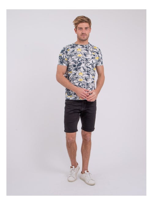 T-shirt manches courtes col rond pur coton NAKIWI - Kiabi