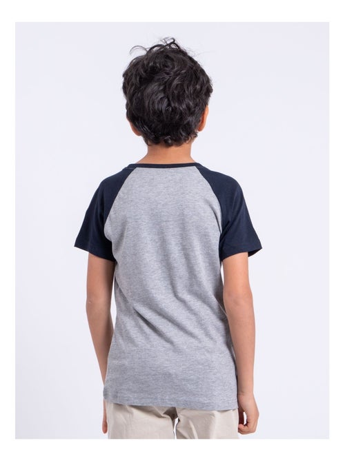 T-shirt manches courtes col rond pur coton NECHIN garçon - Kiabi