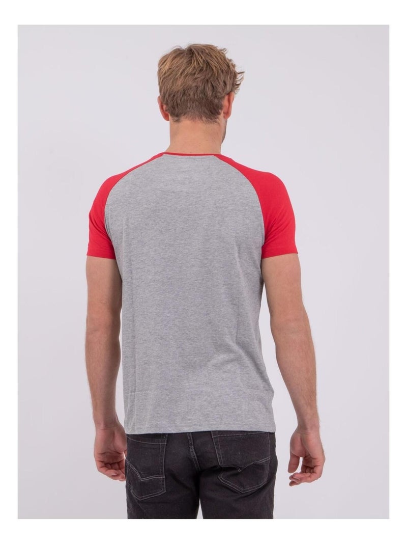 T-shirt manches courtes col rond pur coton NECHIN Rouge - Kiabi