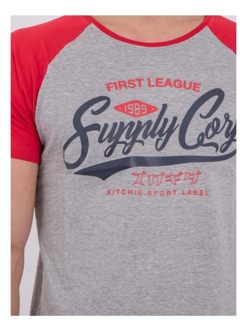 T-shirt manches courtes col rond pur coton NECHIN - Kiabi