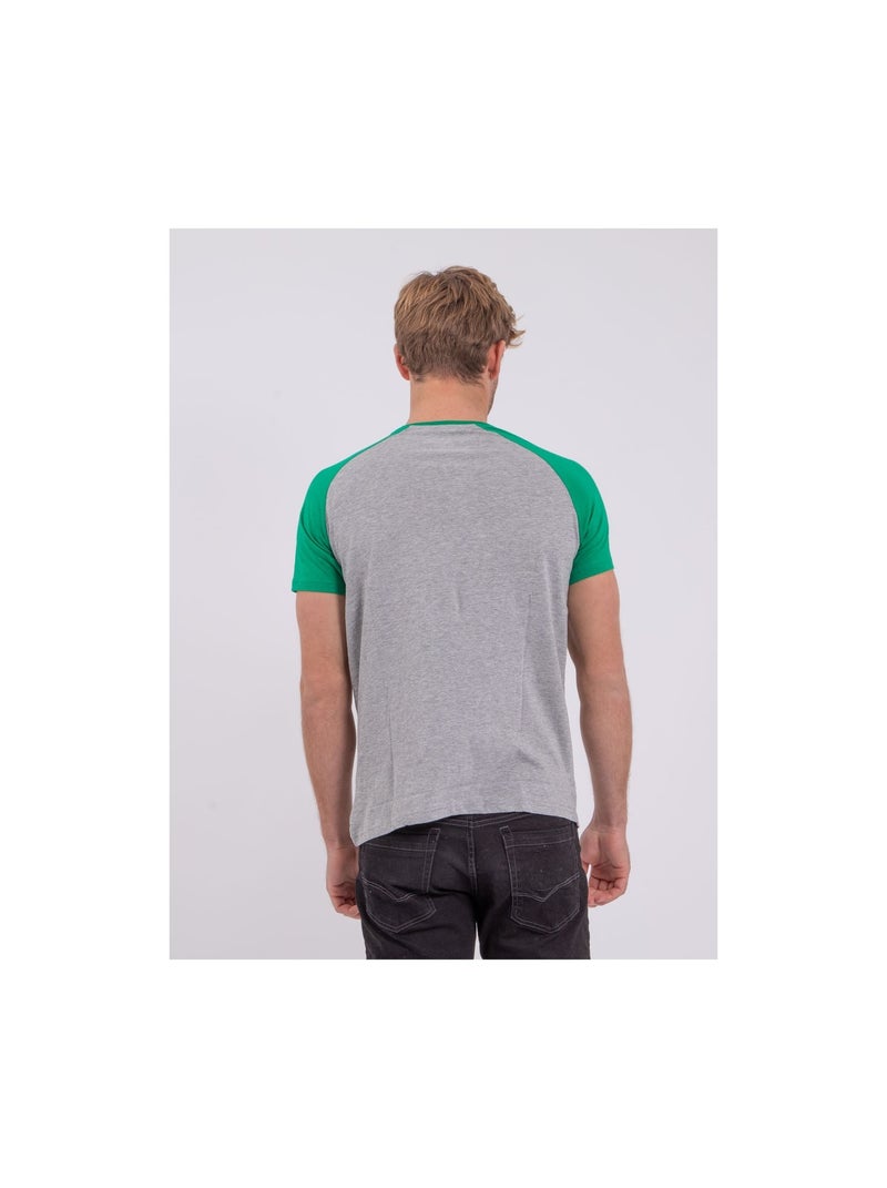 T-shirt manches courtes col rond pur coton NECHIN Vert - Kiabi