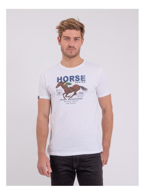 T-shirt manches courtes col rond pur coton NEDER - Kiabi