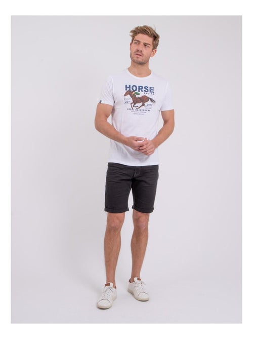 T-shirt manches courtes col rond pur coton NEDER - Kiabi