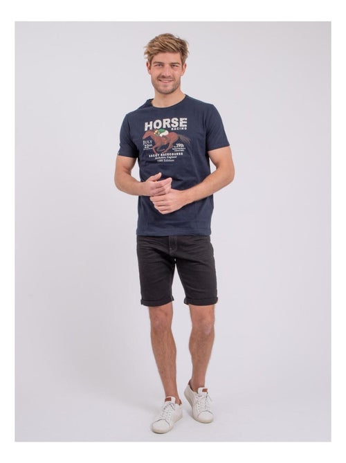 T-shirt manches courtes col rond pur coton NEDER - Kiabi