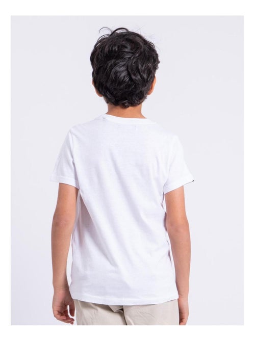 T-shirt manches courtes col rond pur coton NEDER garçon - Kiabi