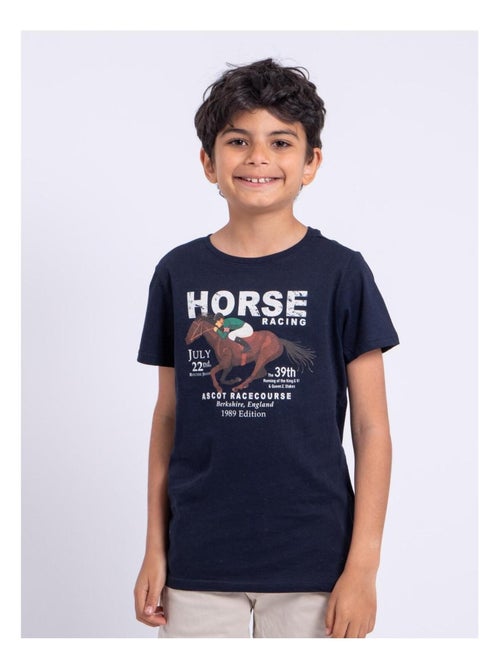 T-shirt manches courtes col rond pur coton NEDER garçon - Kiabi