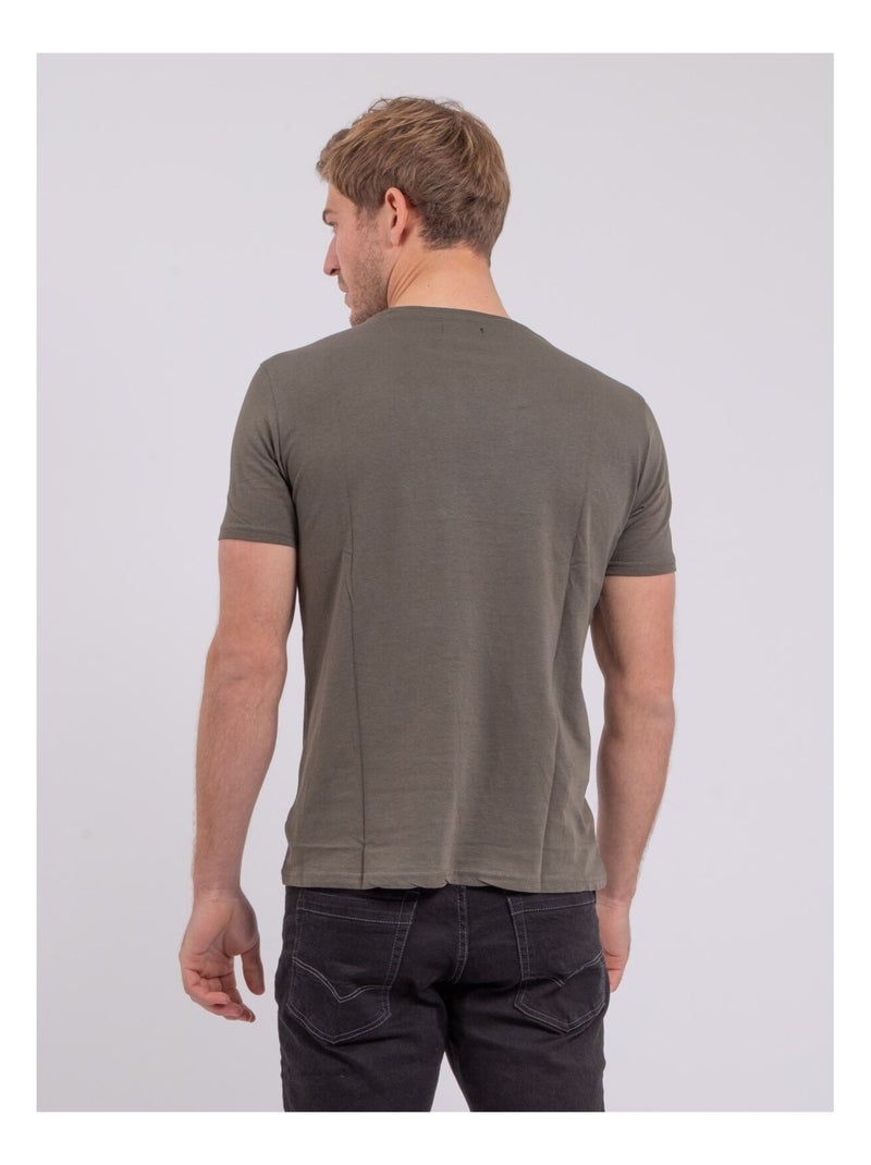T-shirt manches courtes col rond pur coton NEDER Rouge - Kiabi