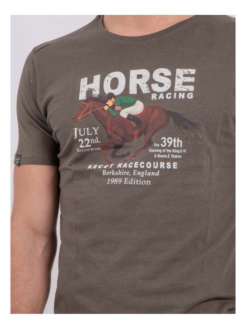 T-shirt manches courtes col rond pur coton NEDER - Kiabi