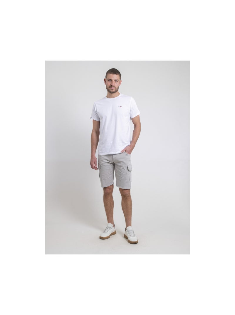 T-shirt manches courtes col rond pur coton NEROTEN Blanc - Kiabi